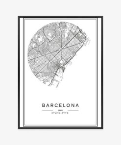 Poster Minimalistischer Stadtplan Von Barcelona