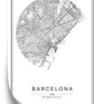 Poster Minimalistischer Stadtplan Von Barcelona