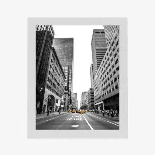 Poster Nyc Gelbe Taxis Auf Schwarz-Weißer Straße