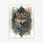 Poster Ornament Mit Einem Wolf