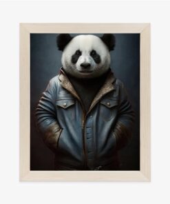 Poster Pandabär Trägt Eine Jeansjacke