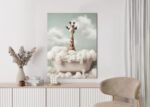 Poster Porträt Einer Giraffe In Einer Badewanne
