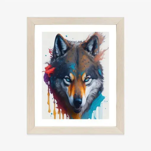 Poster Porträt Eines Wolfes In Verschiedenen Farben