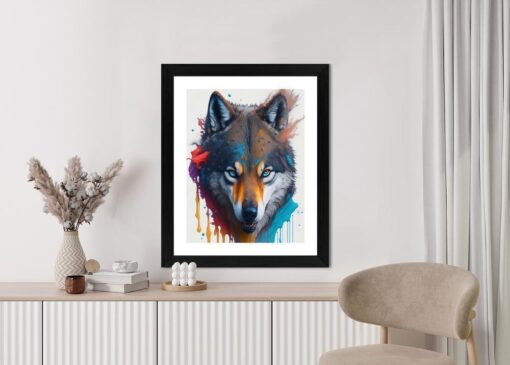 Poster Porträt Eines Wolfes In Verschiedenen Farben