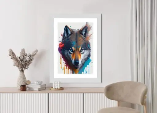 Poster Porträt Eines Wolfes In Verschiedenen Farben
