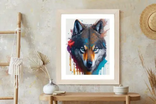 Poster Porträt Eines Wolfes In Verschiedenen Farben