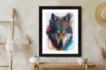 Poster Porträt Eines Wolfes In Verschiedenen Farben
