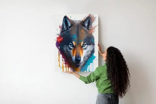 Poster Porträt Eines Wolfes In Verschiedenen Farben