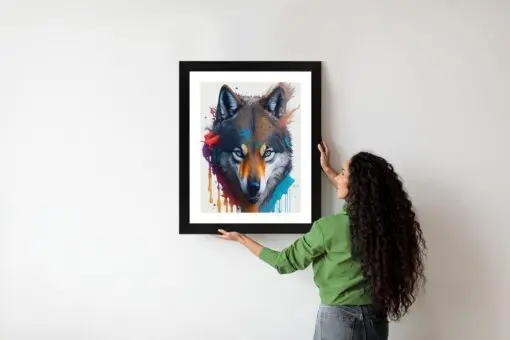 Poster Porträt Eines Wolfes In Verschiedenen Farben