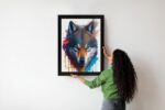 Poster Porträt Eines Wolfes In Verschiedenen Farben