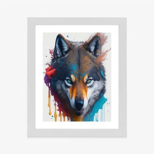 Poster Porträt Eines Wolfes In Verschiedenen Farben