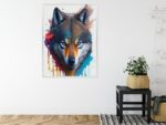 Poster Porträt Eines Wolfes In Verschiedenen Farben