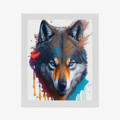 Poster Porträt Eines Wolfes In Verschiedenen Farben