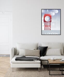 Poster Reise Nach London Rahmen Aluminium Farbe Schwarz