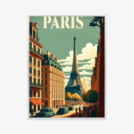 Poster Retro-Postkarte Aus Paris