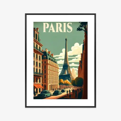Poster Retro-Postkarte Aus Paris