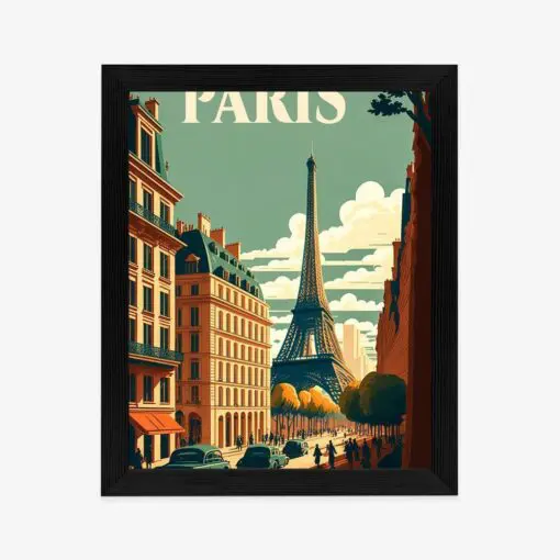Poster Retro-Postkarte Aus Paris