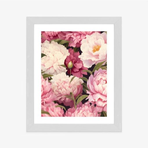 Poster Rosa Pfingstrosen Romantisches Blumenmuster