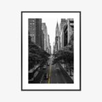 Poster Schwarz-Weiße Straße Von Manhattan In New York