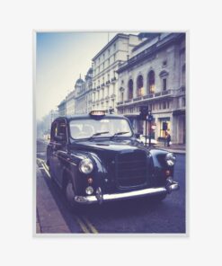 Poster Schwarzes Taxi Im Retro-Stil