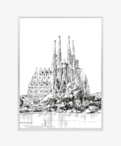 Poster Skizze Der Basilika Sagrada Familia