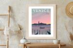 Poster Sonnenuntergang In Venedig Mit Gondeln