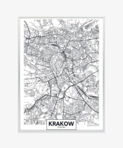 Poster Stadtplan Krakau Reiseplakatdesign