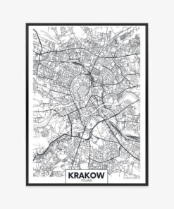 Poster Stadtplan Krakau Reiseplakatdesign
