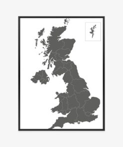 Poster Verwaltungsgliederung Großbritanniens Auf Der Karte