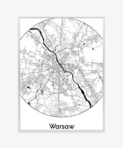 Poster Warschauer Minimalistische Karte Im Kreis
