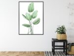 Poster Weiße Strelitzie Rahmen Aluminium Farbe Schwarz