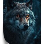 Poster Wolf Im Dunklen Wald