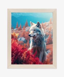 Poster Wolf In Der Natur In Einem Gebirgstal