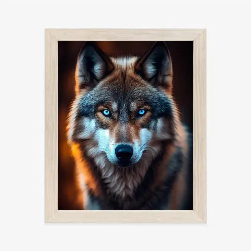 Poster Wolf Mit Bedrohlichen Blauen Augen