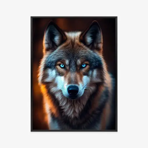Poster Wolf Mit Bedrohlichen Blauen Augen