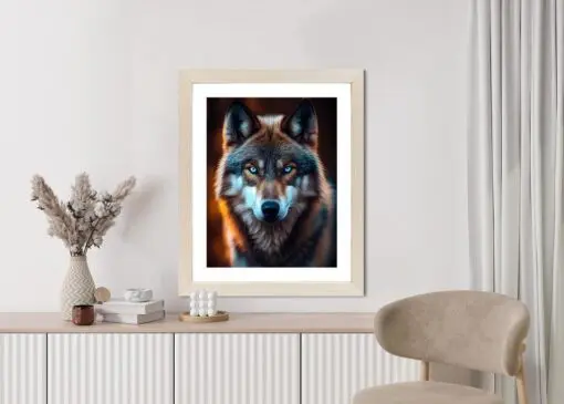 Poster Wolf Mit Bedrohlichen Blauen Augen