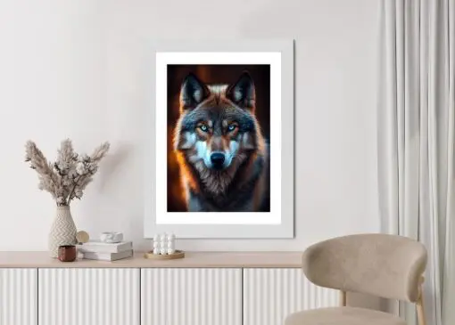 Poster Wolf Mit Bedrohlichen Blauen Augen