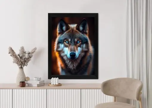 Poster Wolf Mit Bedrohlichen Blauen Augen