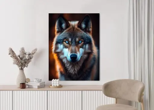 Poster Wolf Mit Bedrohlichen Blauen Augen