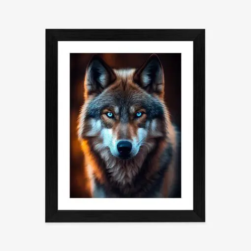 Poster Wolf Mit Bedrohlichen Blauen Augen