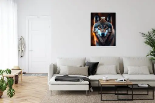 Poster Wolf Mit Bedrohlichen Blauen Augen