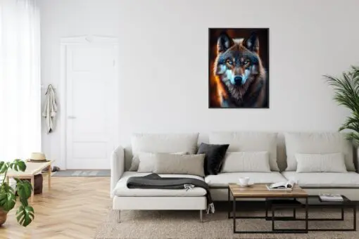 Poster Wolf Mit Bedrohlichen Blauen Augen
