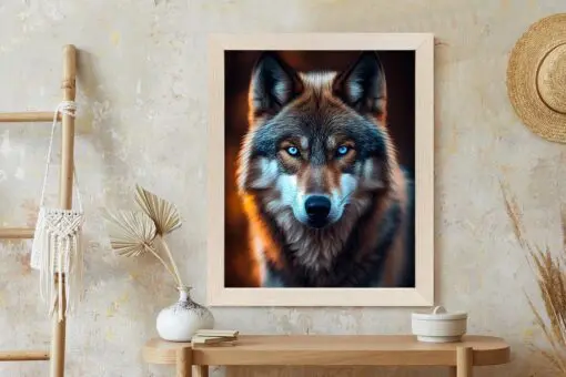Poster Wolf Mit Bedrohlichen Blauen Augen