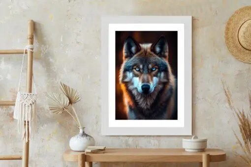 Poster Wolf Mit Bedrohlichen Blauen Augen