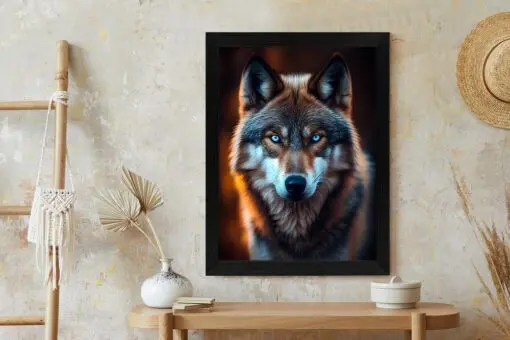 Poster Wolf Mit Bedrohlichen Blauen Augen