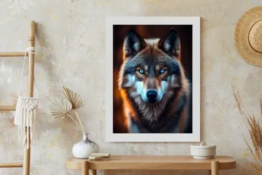Poster Wolf Mit Bedrohlichen Blauen Augen