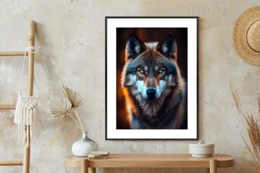 Poster Wolf Mit Bedrohlichen Blauen Augen