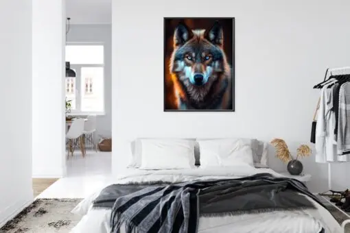 Poster Wolf Mit Bedrohlichen Blauen Augen