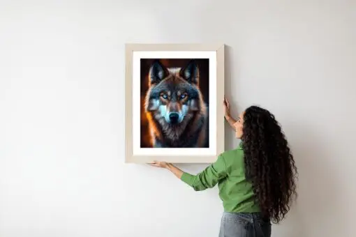 Poster Wolf Mit Bedrohlichen Blauen Augen