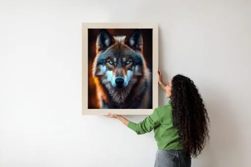 Poster Wolf Mit Bedrohlichen Blauen Augen